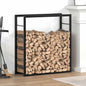 JUNG Vida Brennholzregal Mattschwarz 80x28x86 cm Stahl