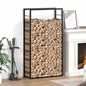 JUNG Vida Brennholzregal Mattschwarz 80 x 28 x 154 cm Stahl