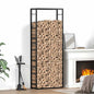 JUNG Vida Brennholzregal Mattschwarz 80 x 28 x 222 cm Stahl