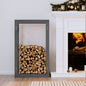 JUNG Vida Kaminholzregal Grau 60x25x100 cm Massivholz Kiefer