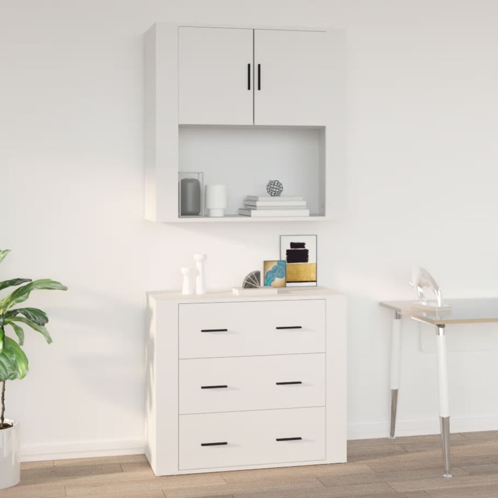 JUNG Vida Wandschrank Weiß 80x33x80 cm Holzwerkstoff