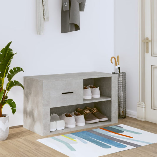 JUNG Vida Schuhschrank Betongrau 80x35x45 cm Holzwerkstoff