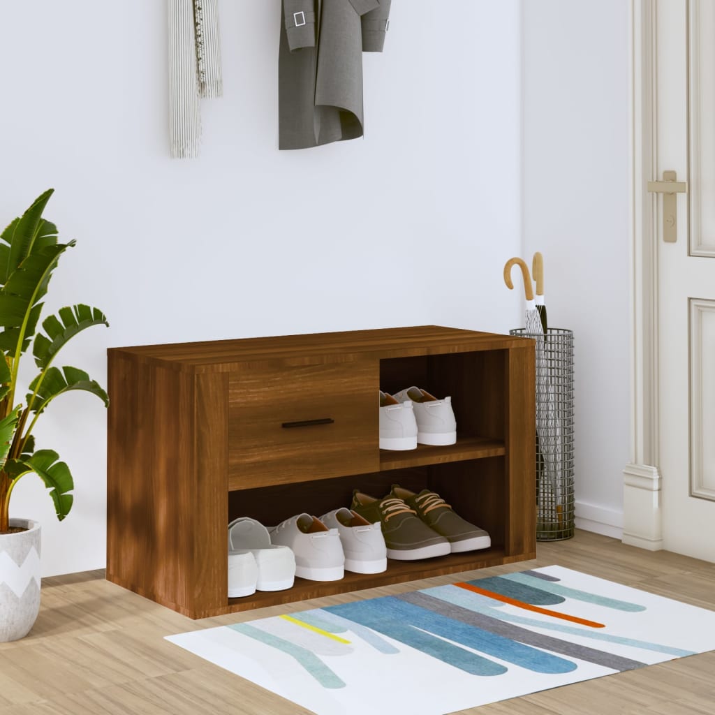 JUNG Vida Schuhschrank Braun Eichen-Optik 80x35x45 cm Holzwerkstoff