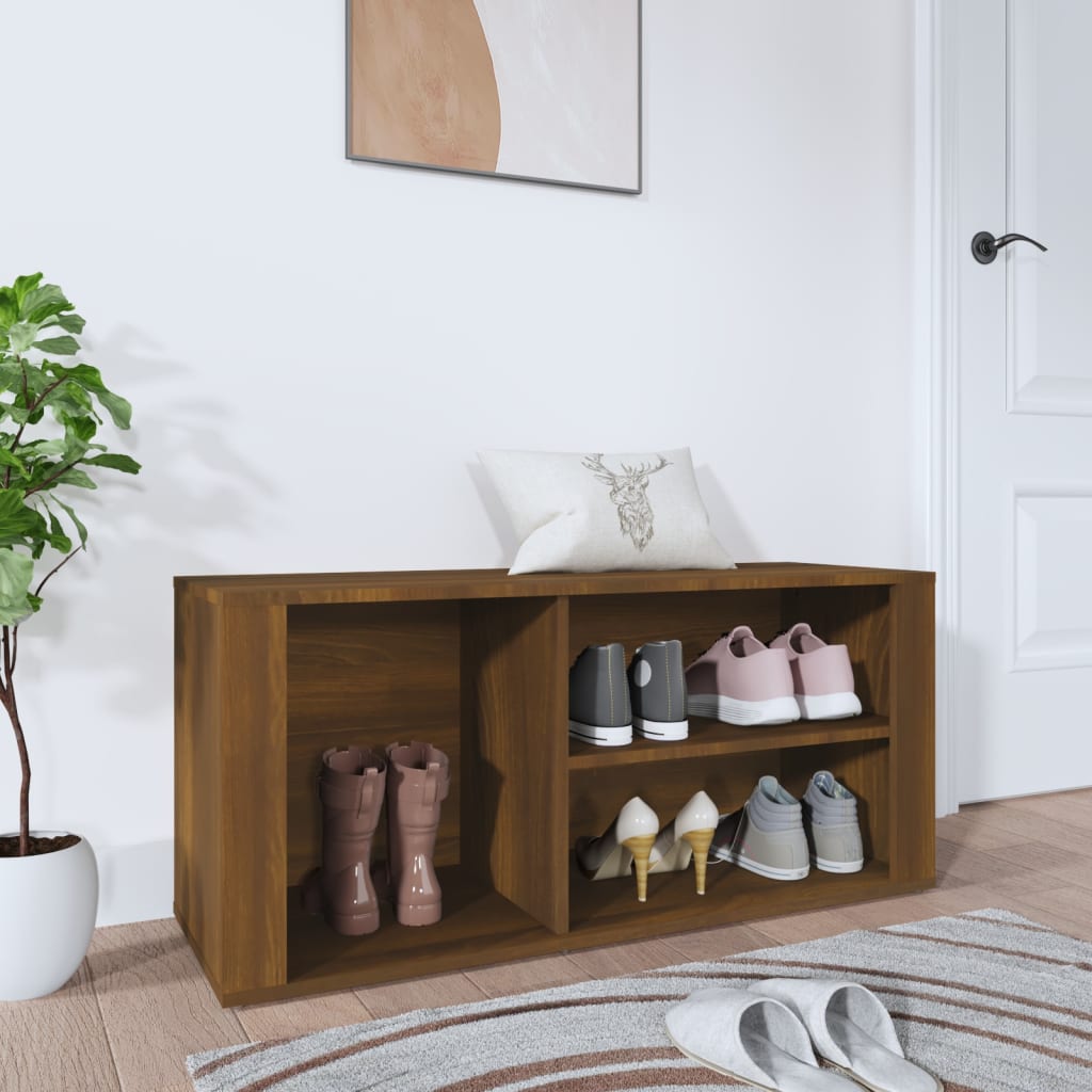 JUNG Vida Schuhregal Braun Eichen-Optik 100x35x45 cm Holzwerkstoff