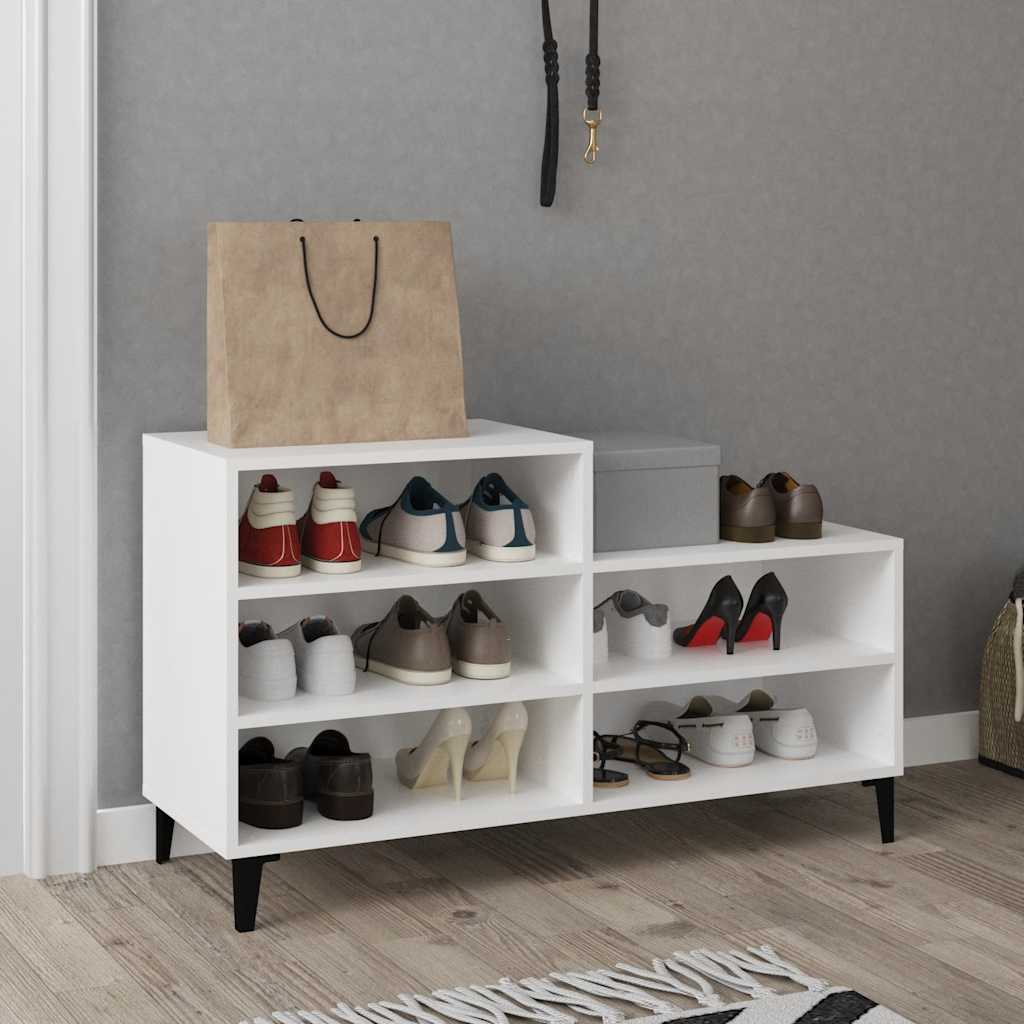JUNG Vida Schuhregal Weiß 102x36x60 cm Holzwerkstoff