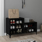 JUNG Vida Schuhregal Schwarz 102x36x60 cm Holzwerkstoff