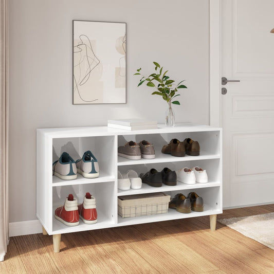 JUNG Vida Schuhregal Hochglanz-Weiß 102x36x60 cm Holzwerkstoff