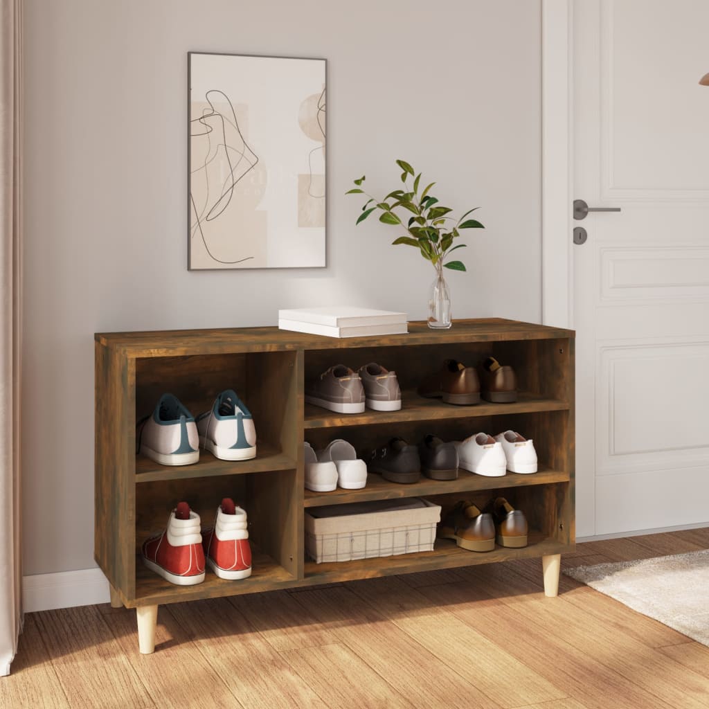 JUNG Vida Schuhregal Räuchereiche 102x36x60 cm Holzwerkstoff