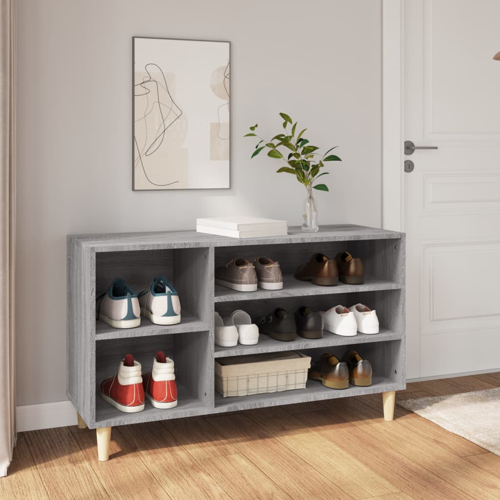 JUNG Vida Schuhregal Grau Sonoma 102x36x60 cm Holzwerkstoff