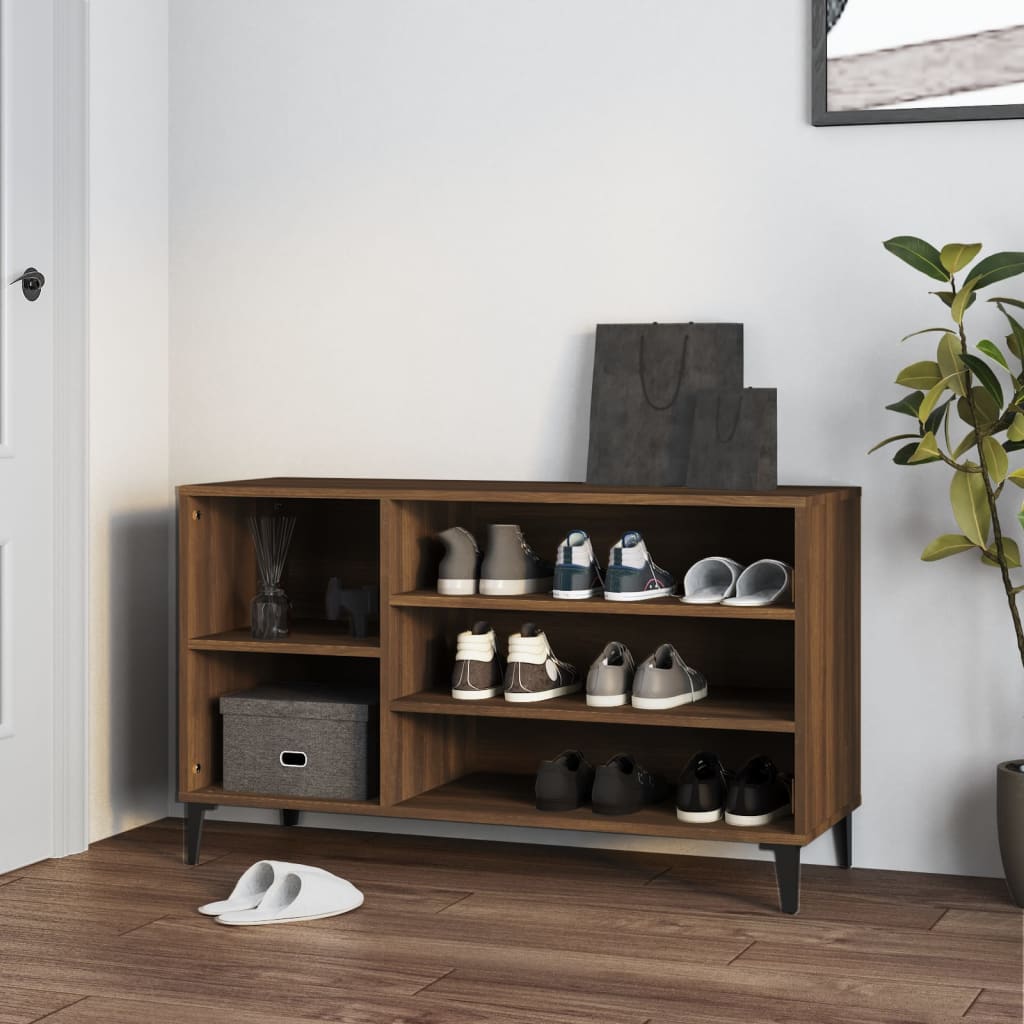 JUNG Vida Schuhregal Braun Eichen-Optik 102x36x60 cm Holzwerkstoff