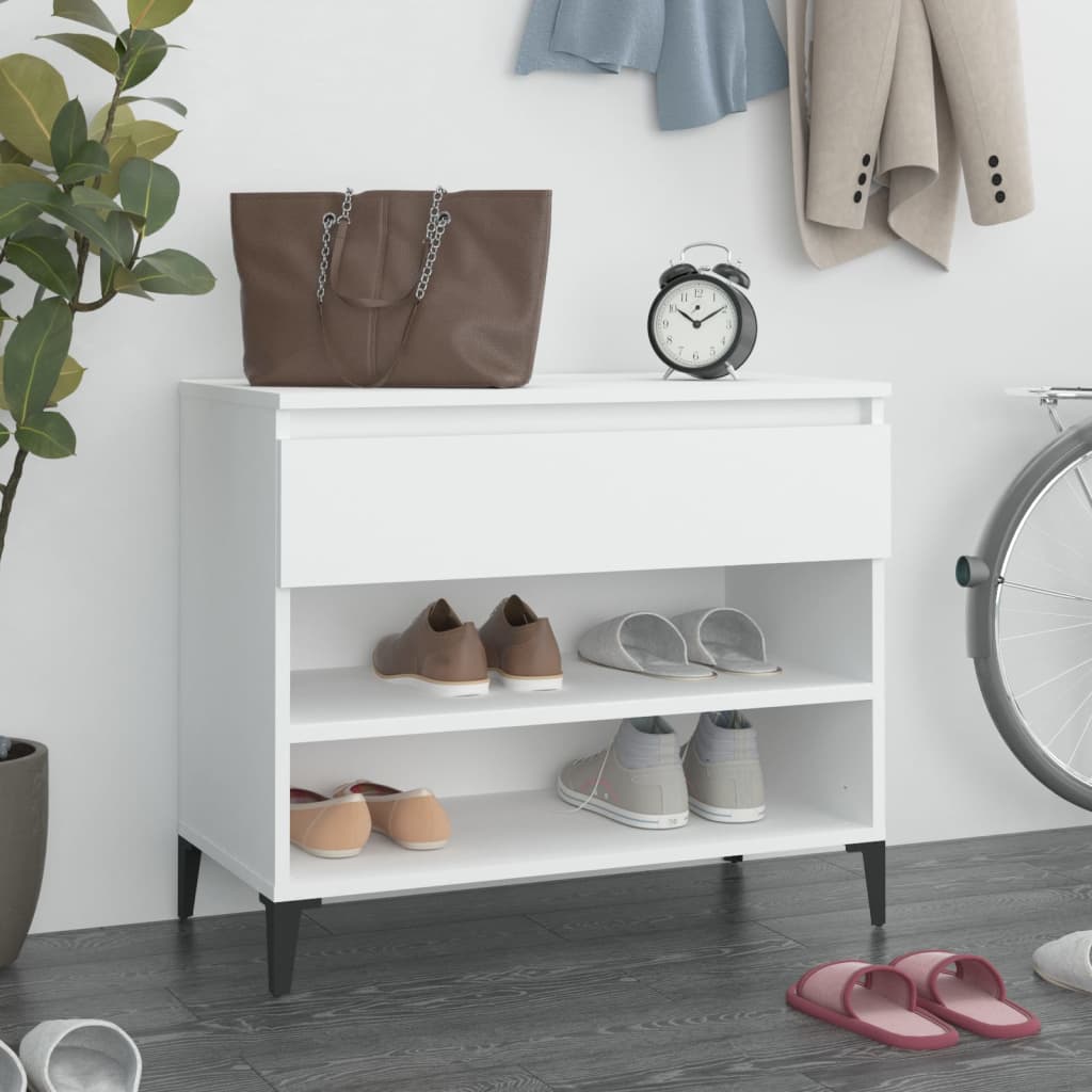 JUNG Vida Schuhregal Weiß 70x36x60 cm Holzwerkstoff