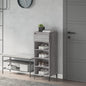 JUNG Vida Schuhregal Grau Sonoma 40x36x105 cm Holzwerkstoff