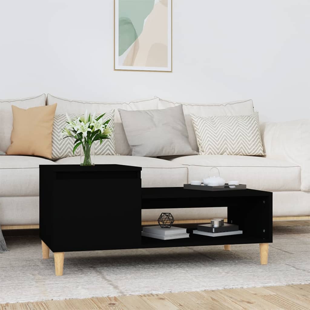JUNG Vida Couchtisch Schwarz 100x50x45 cm Holzwerkstoff