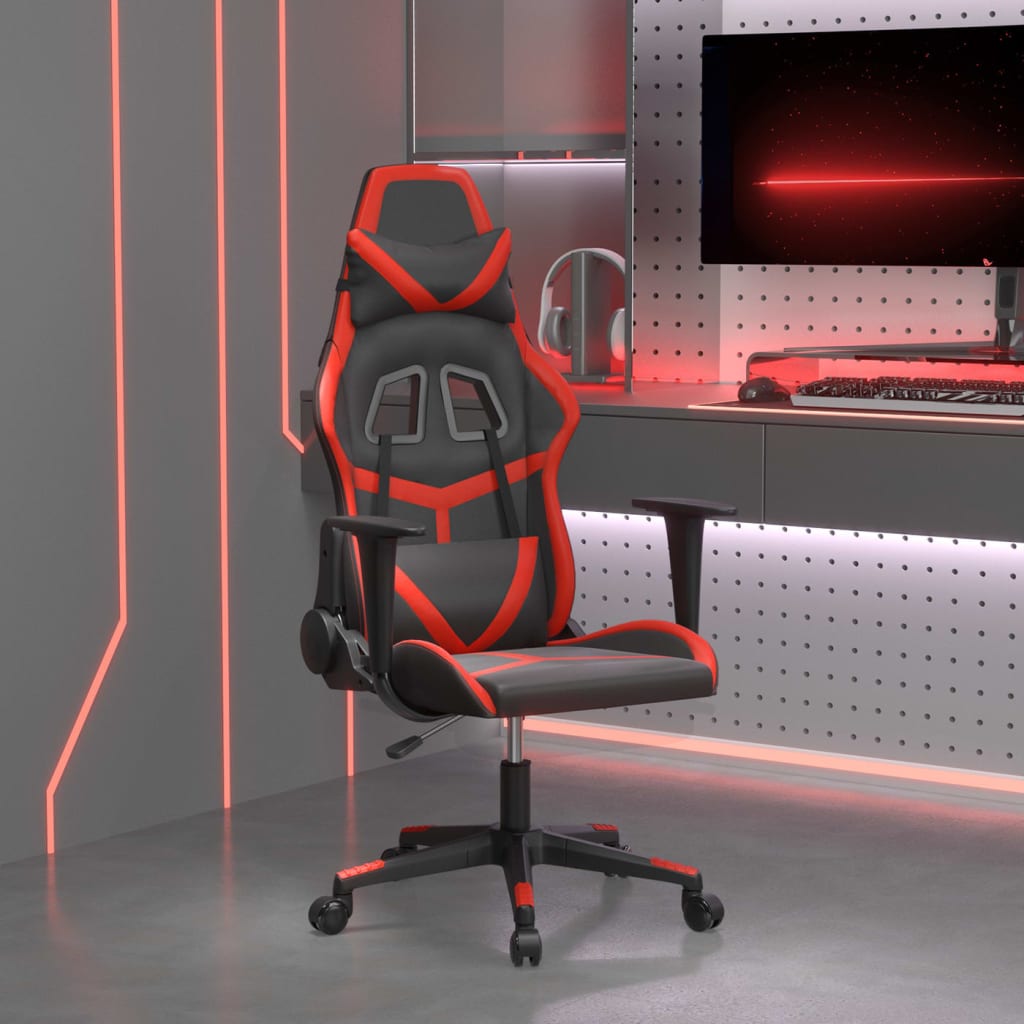 JUNG Vida Gaming-Stuhl Schwarz und Rot Kunstleder