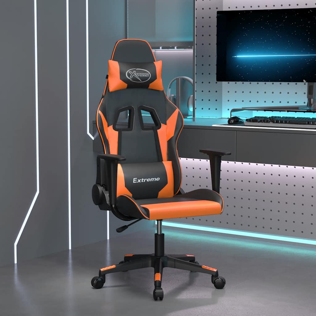 JUNG Vida Gaming-Stuhl Schwarz und Orange Kunstleder