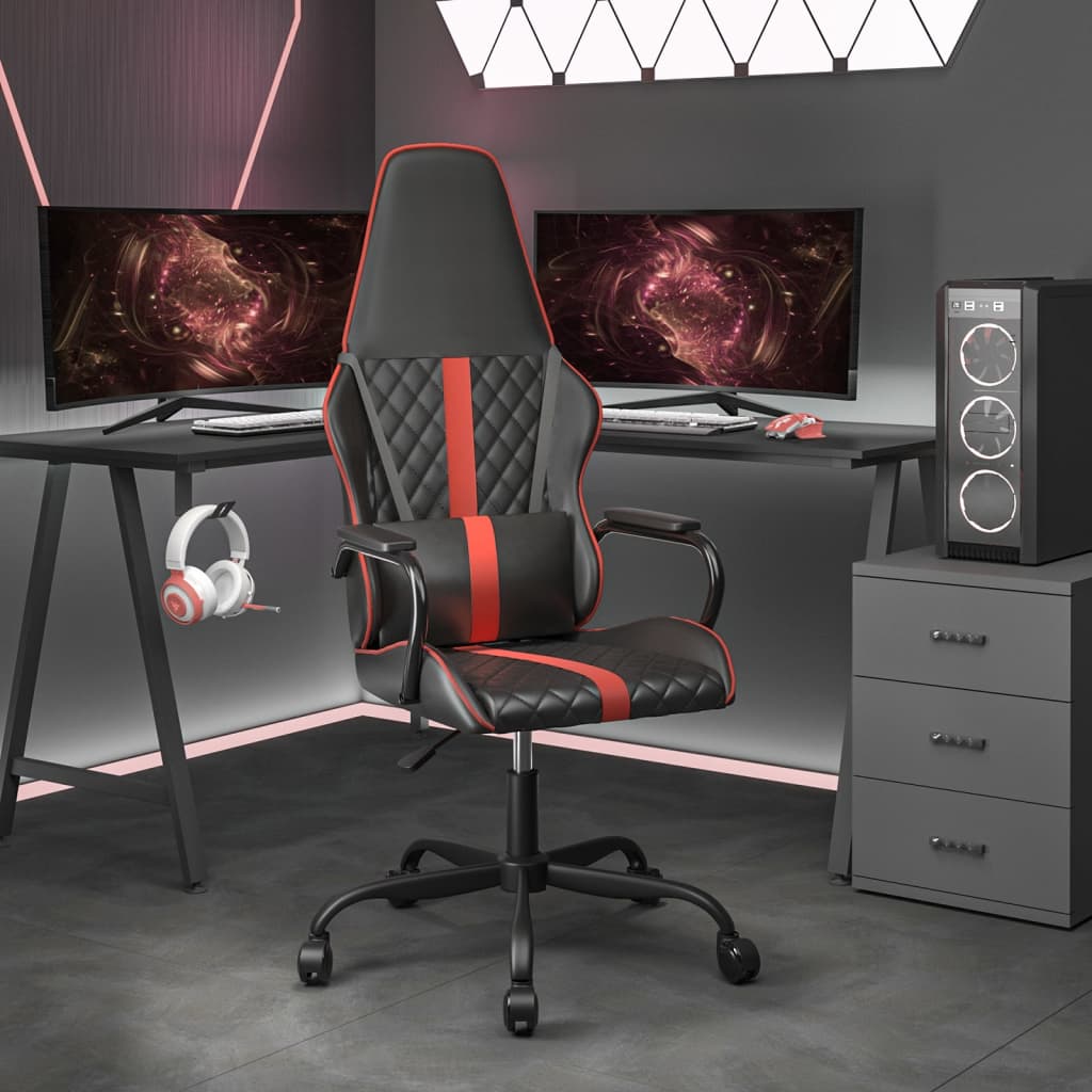 JUNG Vida Gaming-Stuhl Schwarz und Rot Kunstleder