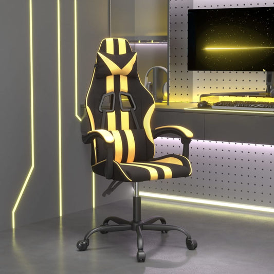 JUNG Vida Gaming-Stuhl Schwarz und Golden Kunstleder