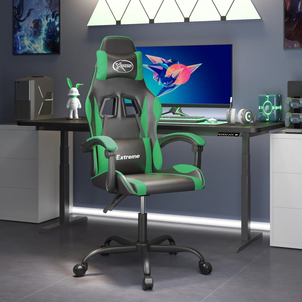 JUNG Vida Gaming-Stuhl Schwarz und Grün Kunstleder