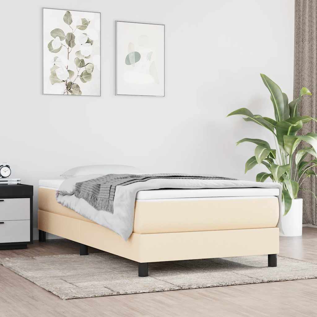 JUNG Vida Boxspringbettgestell Creme 80x200 cm Stoff