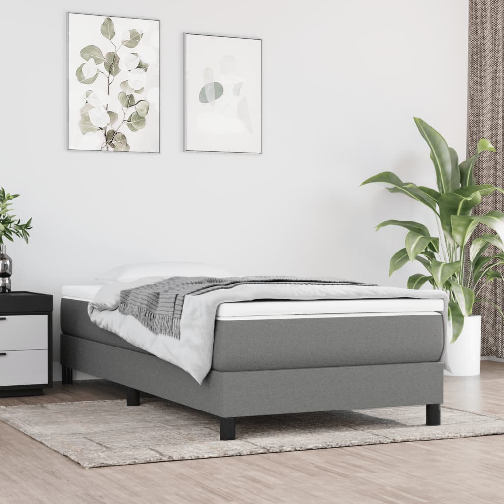 JUNG Vida Boxspringbettgestell Dunkelgrau 90x200 cm Stoff