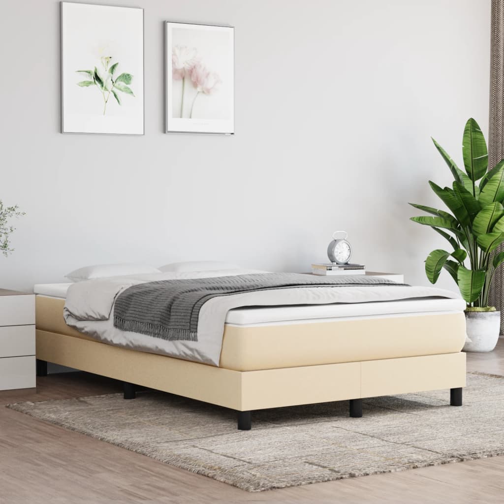 JUNG Vida Boxspringbettgestell Creme 120x200 cm Stoff