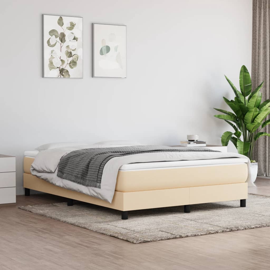 JUNG Vida Boxspringbettgestell Creme 140x200 cm Stoff