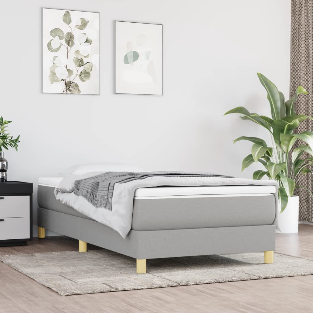 JUNG Vida Boxspringbettgestell Hellgrau 100x200 cm Stoff