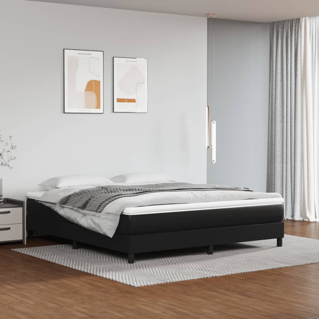JUNG Vida Boxspringbettgestell Schwarz 160x200 cm Kunstleder