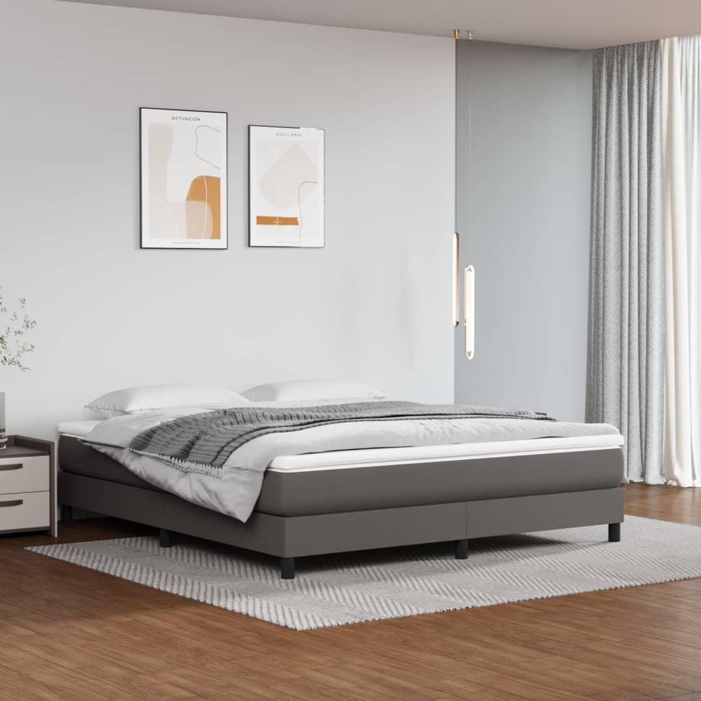 JUNG Vida Boxspringbettgestell Grau 160x200 cm Kunstleder