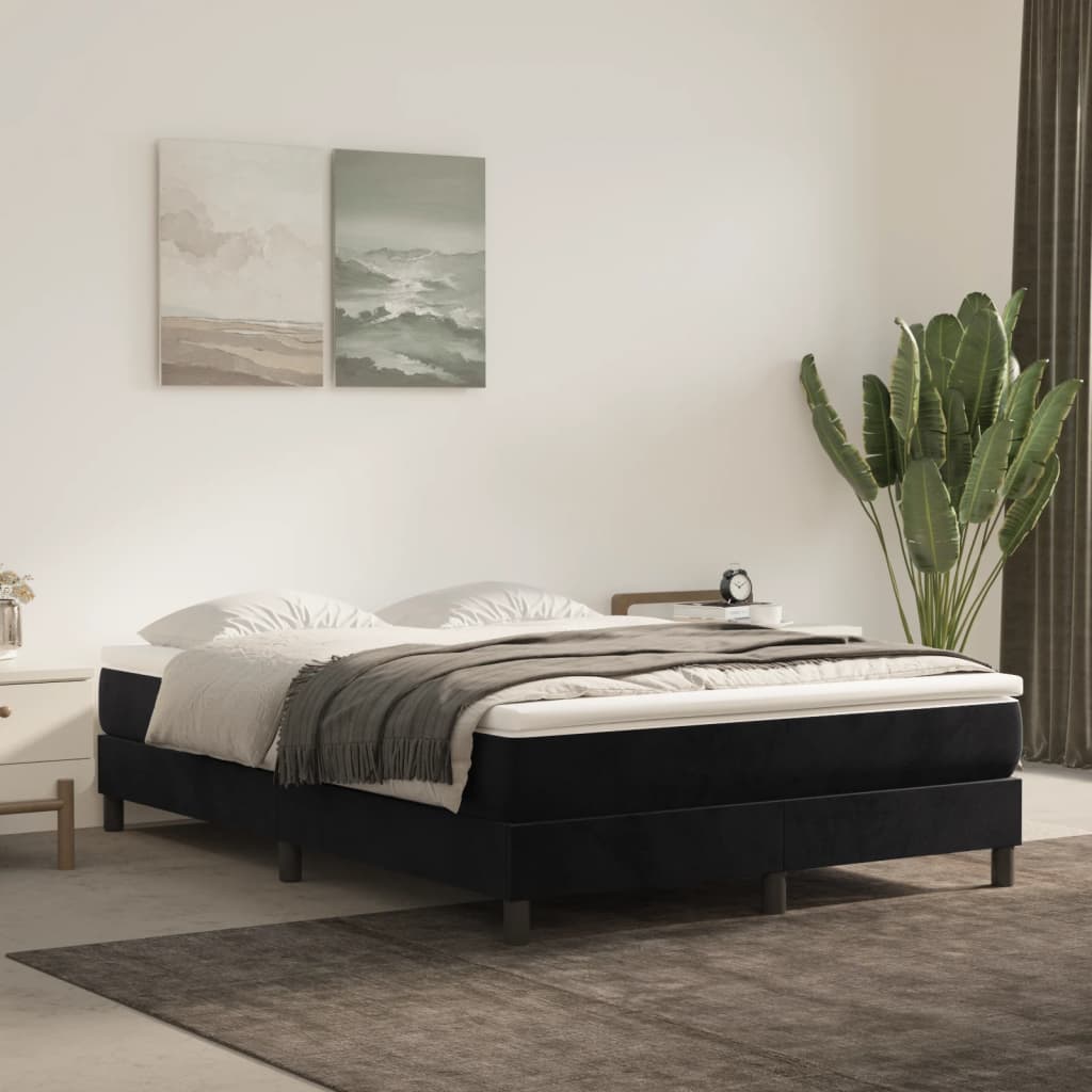 JUNG Vida Boxspringbettgestell Schwarz 140x190 cm Samt