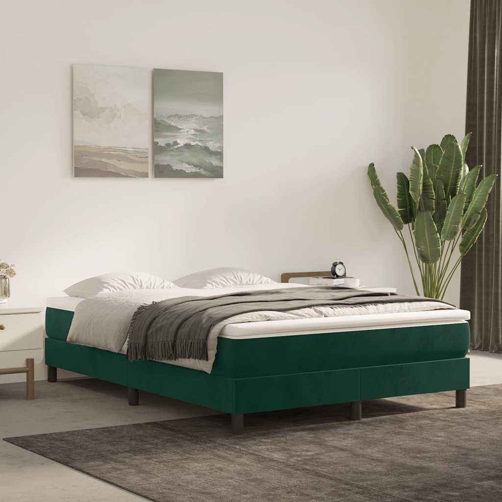 JUNG Vida Boxspringbettgestell Dunkelgrün 140x190 cm Samt