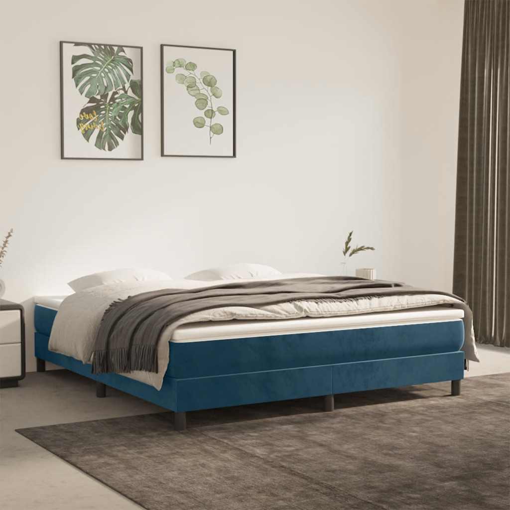 JUNG Vida Boxspringbettgestell Dunkelblau 160x200 cm Samt
