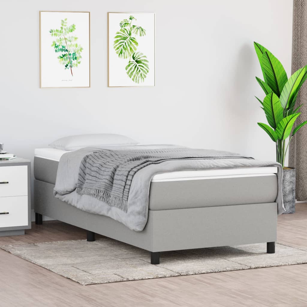 JUNG Vida Boxspringbettgestell Hellgrau 90x190 cm Stoff