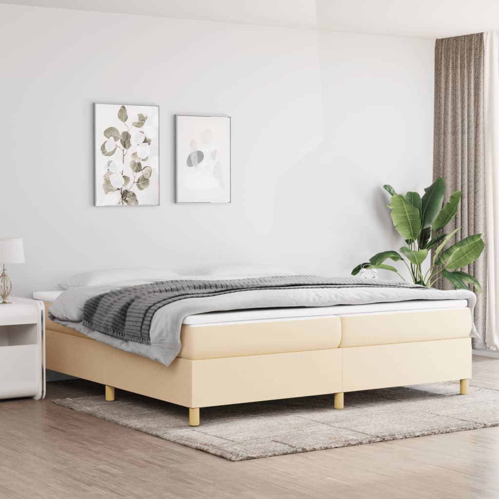 JUNG Vida Boxspringbettgestell Creme 200x200 cm Stoff
