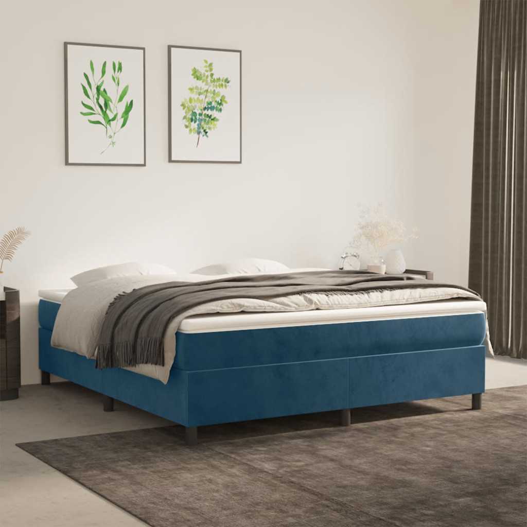 JUNG Vida Boxspringbettgestell Dunkelblau 180x200 cm Samt