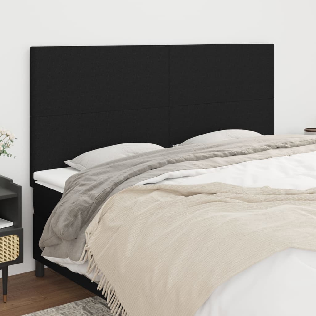 JUNG Vida Kopfteil Schwarz 200 x 5 x 118/128 cm Stoff