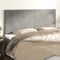 JUNG Vida Kopfteil Hellgrau 200 x 5 x 118/128 cm Samt