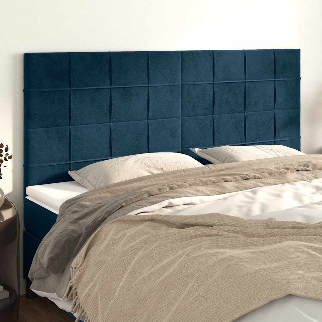 JUNG Vida Kopfteil Dunkelblau 180x5x118/128 cm Samt