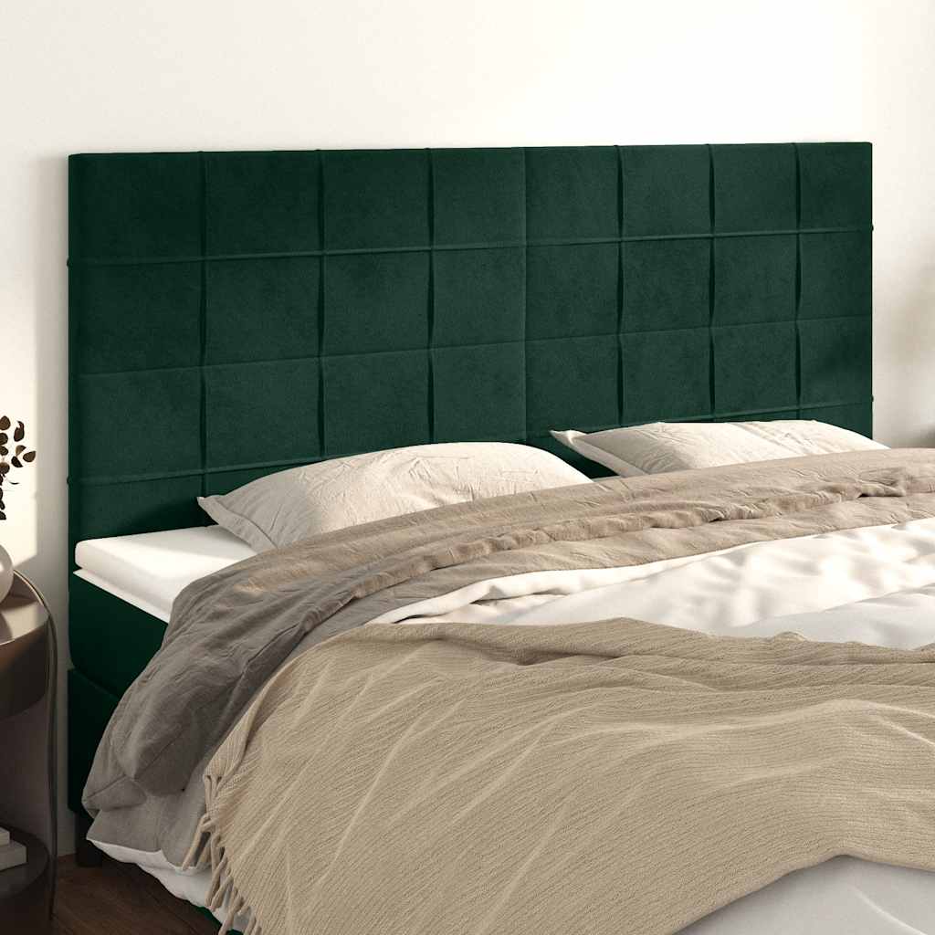 JUNG Vida Kopfteil Dunkelgrün 200 x 5 x 118/128 cm Samt