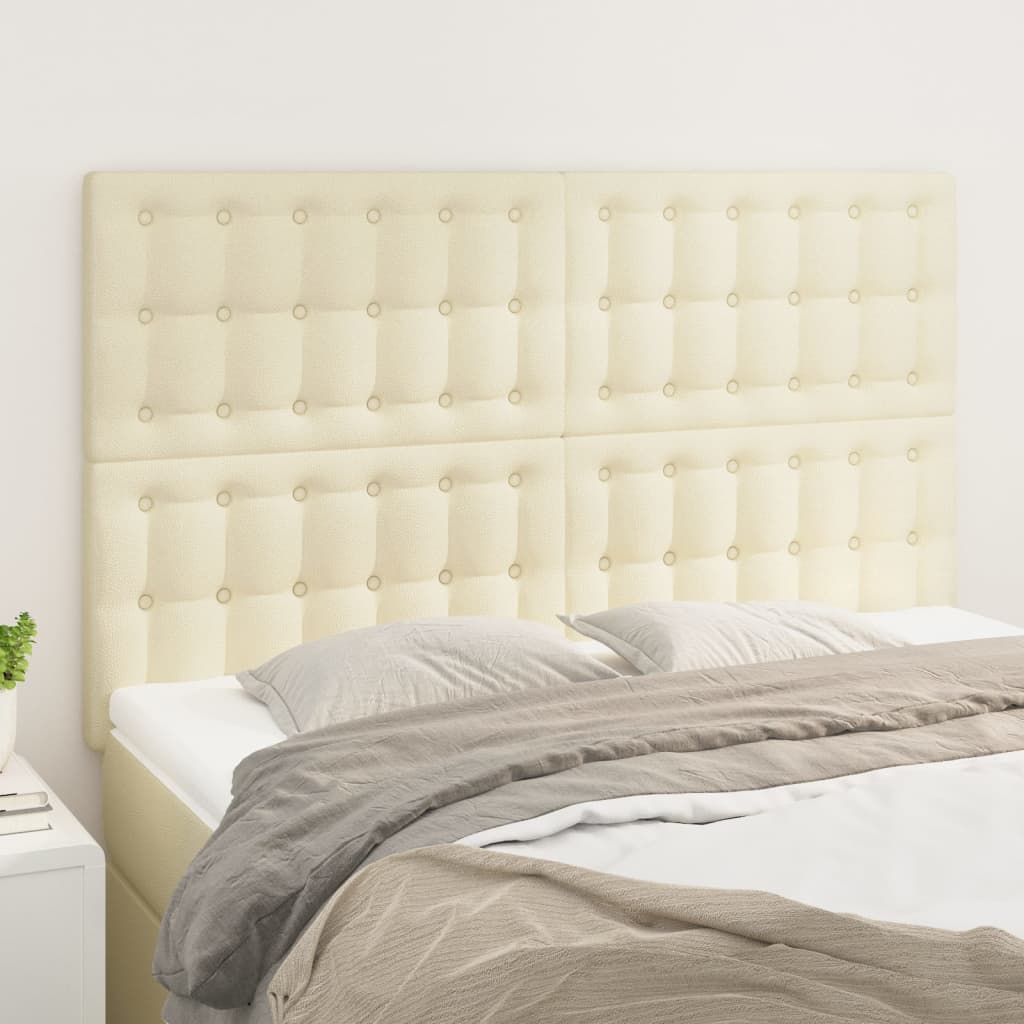 JUNG Vida Kopfteil Creme 144x5x118/128 cm Kunstleder