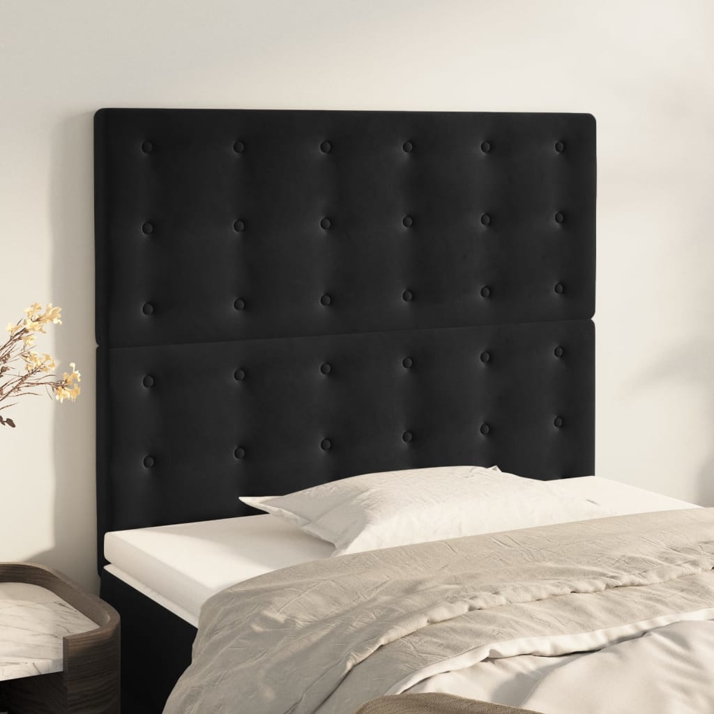 JUNG Vida Kopfteil Schwarz 90x5x118/128 cm Samt