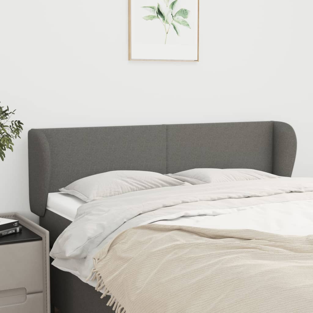 JUNG Vida Kopfteil mit Ohren Dunkelgrau 147x23x78/88 cm Stoff