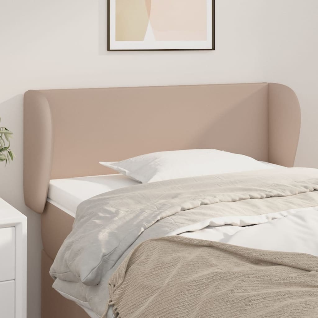 JUNG Vida Kopfteil mit Ohren Cappuccino-Braun 93x23x78/88 cm Kunstleder