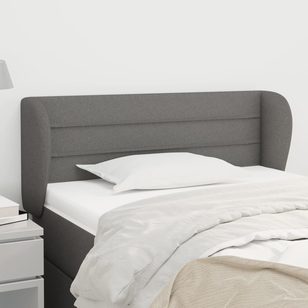 JUNG Vida Kopfteil mit Ohren Dunkelgrau 103x23x78/88 cm Stoff