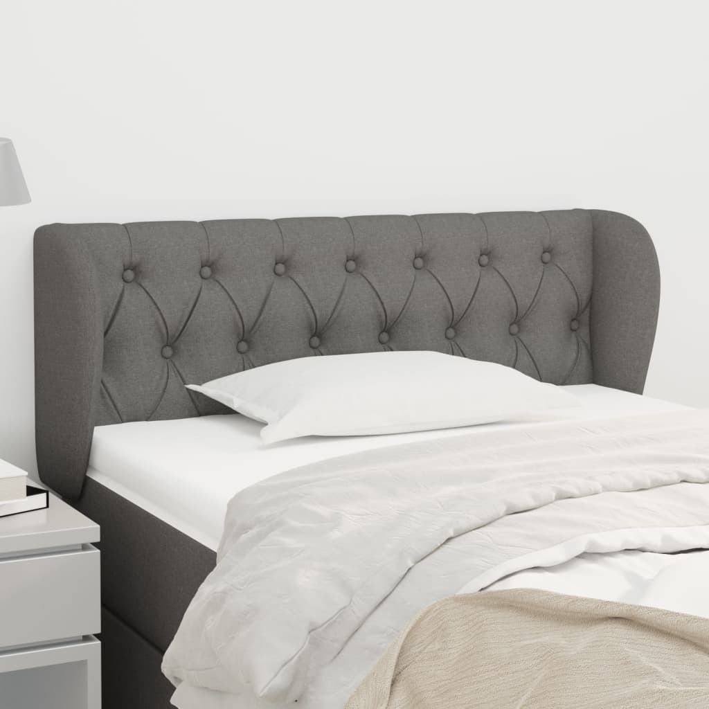 JUNG Vida Kopfteil mit Ohren Dunkelgrau 93x23x78/88 cm Stoff