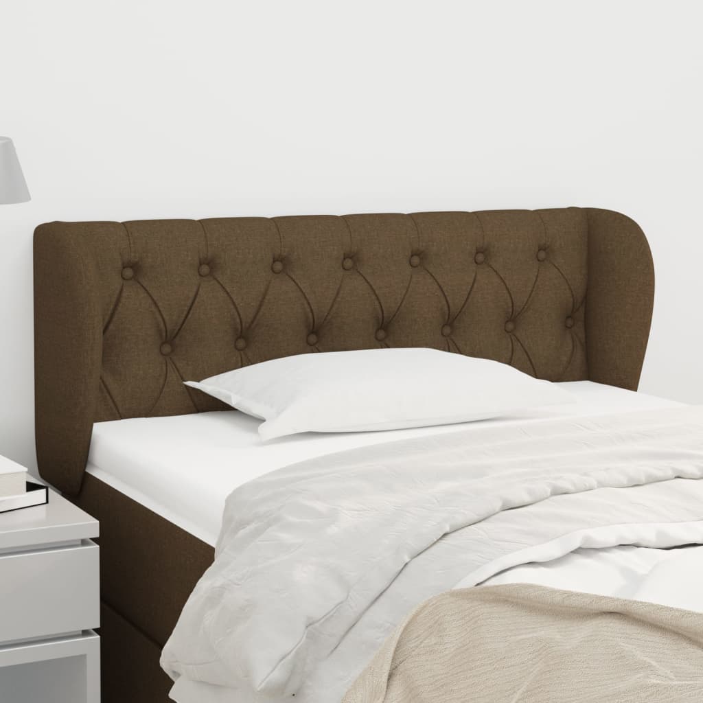 JUNG Vida Kopfteil mit Ohren Dunkelbraun 93x23x78/88 cm Stoff