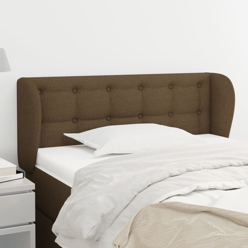 JUNG Vida Kopfteil mit Ohren Dunkelbraun 83x23x78/88 cm Stoff