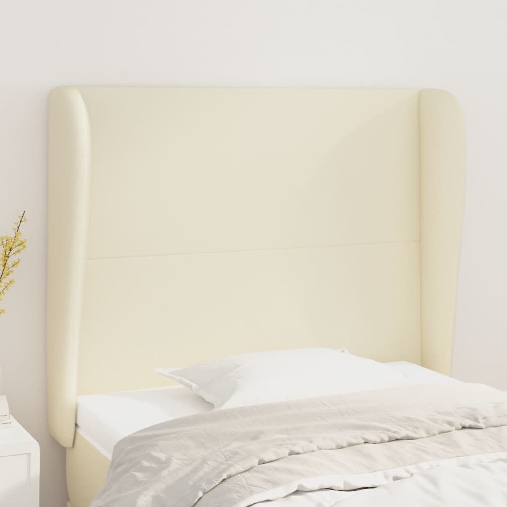 JUNG Vida Kopfteil mit Ohren Creme 103x23x118/128 cm Kunstleder