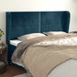 JUNG Vida Kopfteil mit Ohren Dunkelblau 183x23x118/128 cm Samt