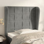 JUNG Vida Kopfteil mit Ohren Hellgrau 103x23x118/128 cm Samt